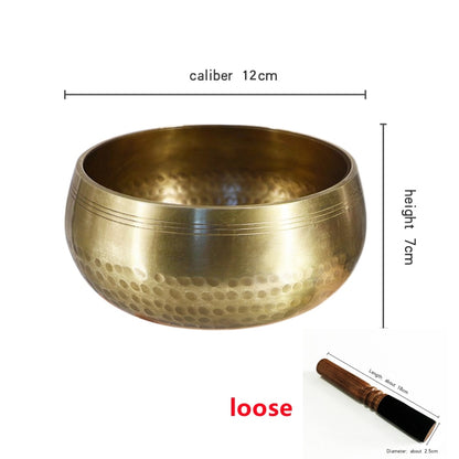 Nepal handmade Tibet Buddha sound bowl Yoga Meditation Chanting Bowl Brass Chim image 1