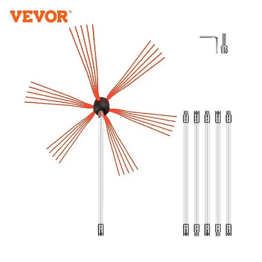 VEVOR Chimney Cleaner Sweep Kit Nylon Electrical Drill Drive Flexible Rod Rotar