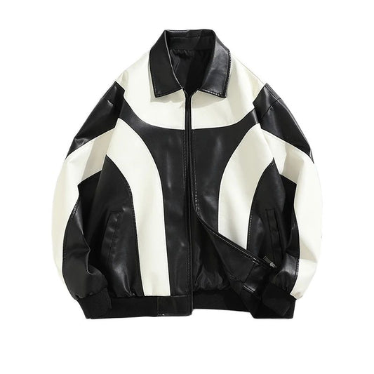 Autumn and Winter Hip Hop Men's Faux Leather Jacket, Padded Windbreaker, Motorc