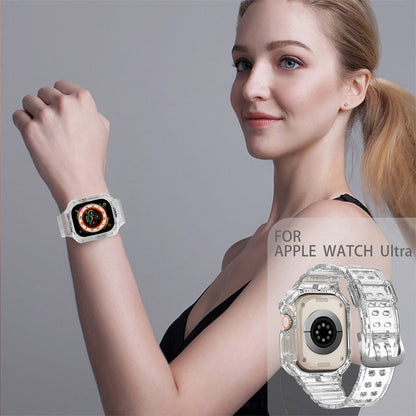 Clear Band + Case for Apple Watch Ultra 8 7 6 SE 5 4 3 Transparent silicone for image 7