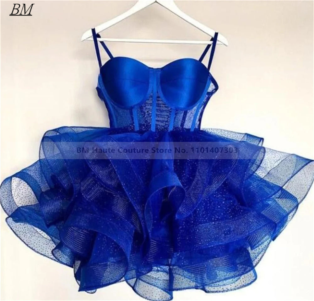 Shiny Simple Purple Off Shoulder Short Homecoming Dresses Balls Gown Beaded Min image 2