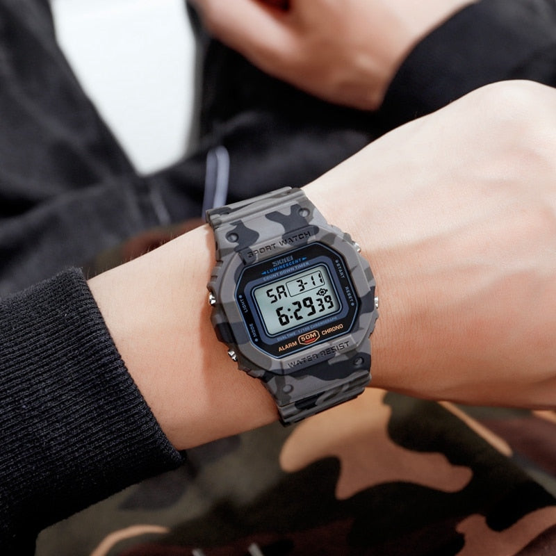 SKMEI Multifunctional Digital Sport Watch Men 2 Time Count Down Mens Wristwatch image 2