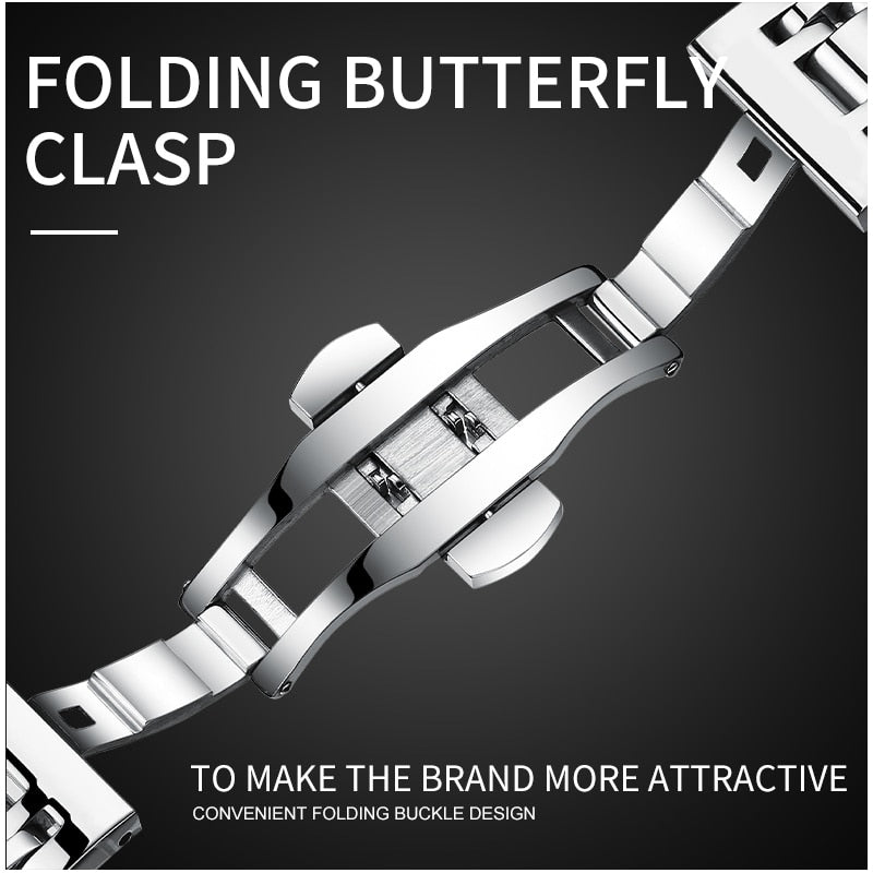 BELUSHI Men's Fashion Business Quartz Watches Top Luxury Brand Full Steel Water image 19