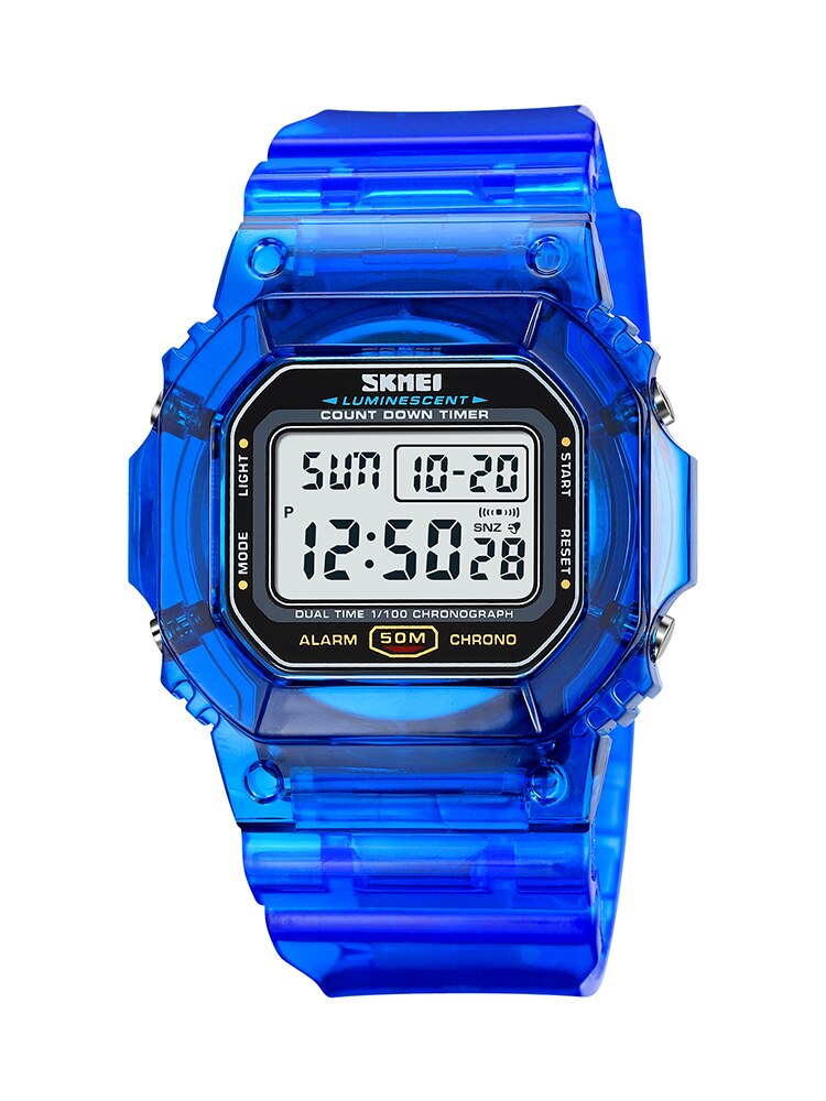 Skmei Countdown Back Light Digital Watches Women Fashion Transparent Pu Strap D image 3