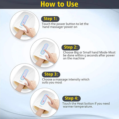 Cordless Hand Massager 3 Level Intensity Compression Palm Finger Shiatsu Pressu image 3