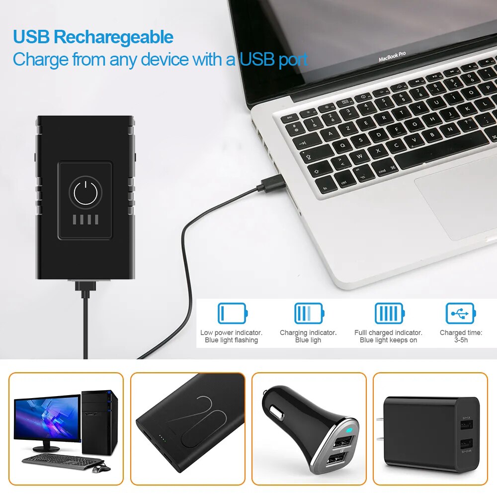 BK02 Bike Light USB Rechargeable T6 LED Bicycle Lights 6 Modes MTB Flashlight B image 4