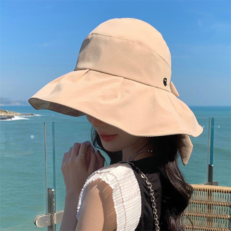 Sunscreen Hat With Bow, Large Brim For Covering The Face To Prevent Ultraviolet image 6