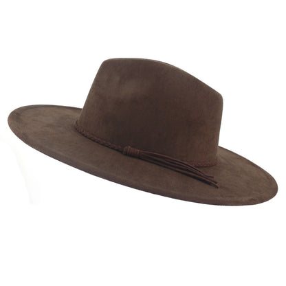 Suede Top Hat 9.5cm Wide Brim Fedora Hat Men Women Autumn Winter Felt Jazz Hats image 29