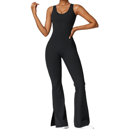 Women'seamless Yoga Jumpsuits Sports Fitness Backless Running Jumpsuits Training image 0