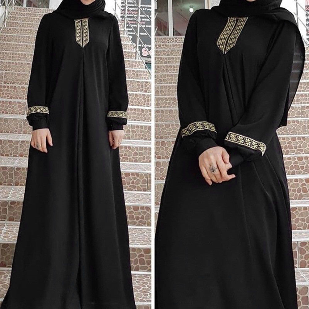 Long Muslim Dress Embroidery Kaftan Plus Size Casual Abaya Dress Muslim Clothes image 3