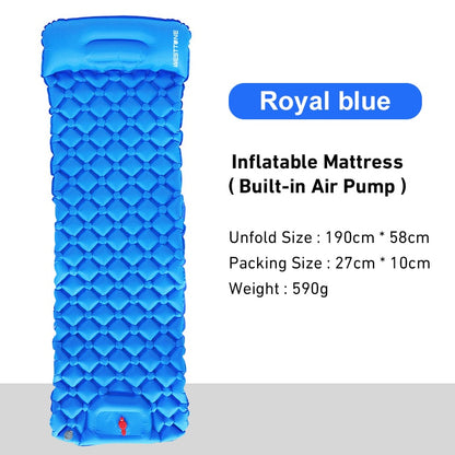 Outdoor Sleeping Pad Camping Inflatable Mattress Built-in Pump Ultralight Air C image 3