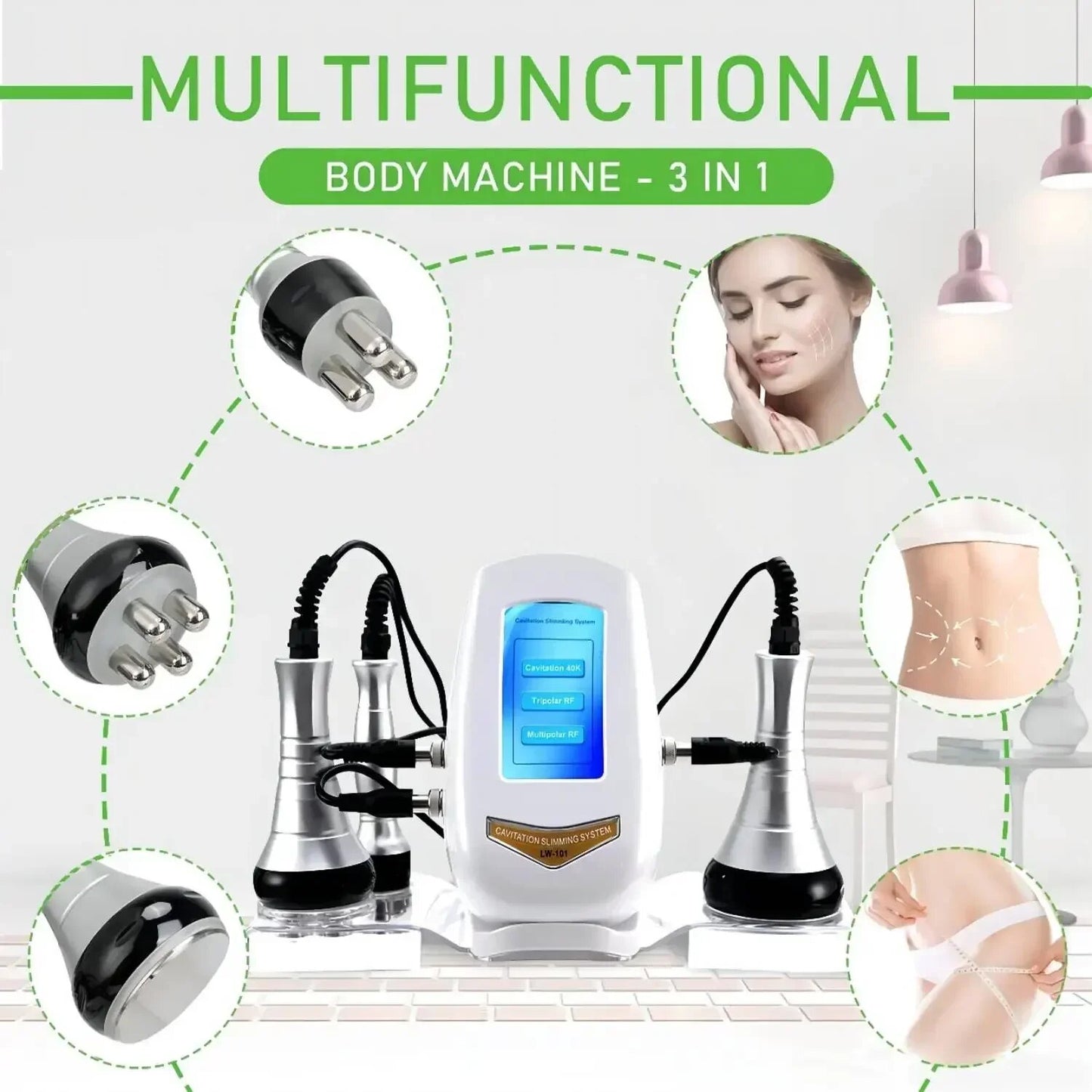 RF Tool 40K Cavitation Ultrasonic Body Slimming Machine Multi-Polar Radio Frequ image 6