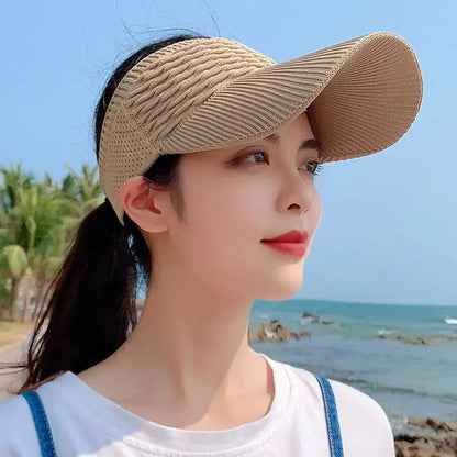 New Women Anti-UV Sun Hats Breathable Adjustable Empty Top Visor Caps for Men T image 8