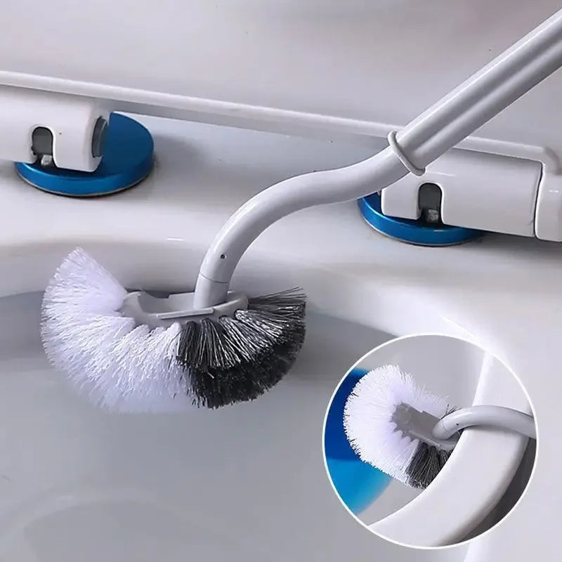 Plastic Toilet Brush Long Handle Soft Hair WC Cleaning Brush Squatting Pan Clea image 2