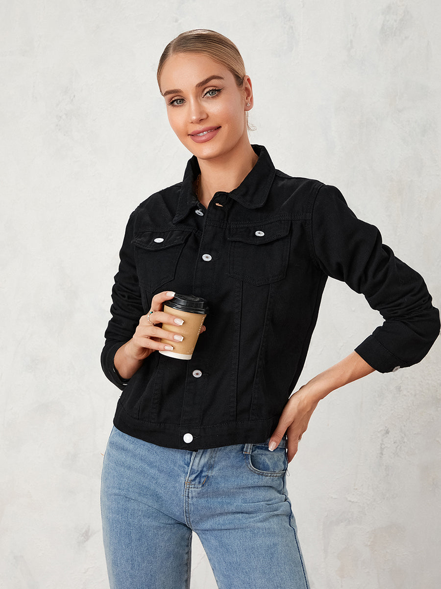 Women s Classic Black Blazer Elegant Long Sleeve Single Button Notched Lapel Su image 7