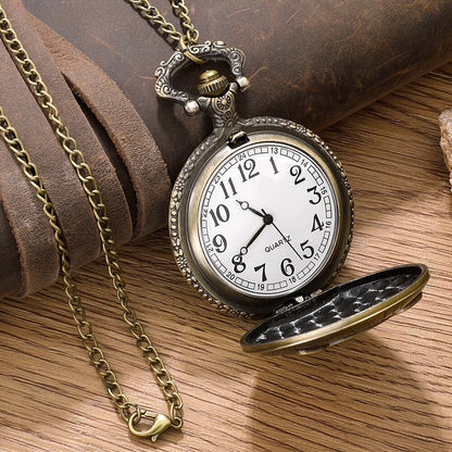 Antique Bronze Night Owl Necklace Quartz Pocket with Chain Necklace Vintage Qua image 5