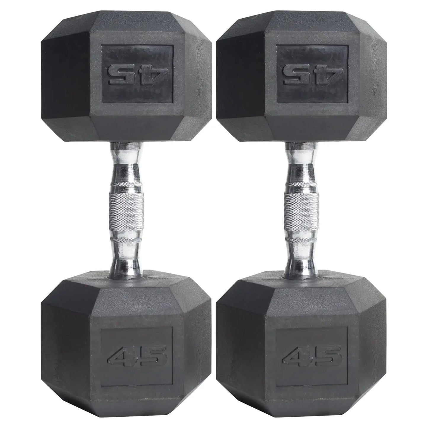 (2 pack) Barbell, 45lb Coated Hex Dumbbell, Single image 3