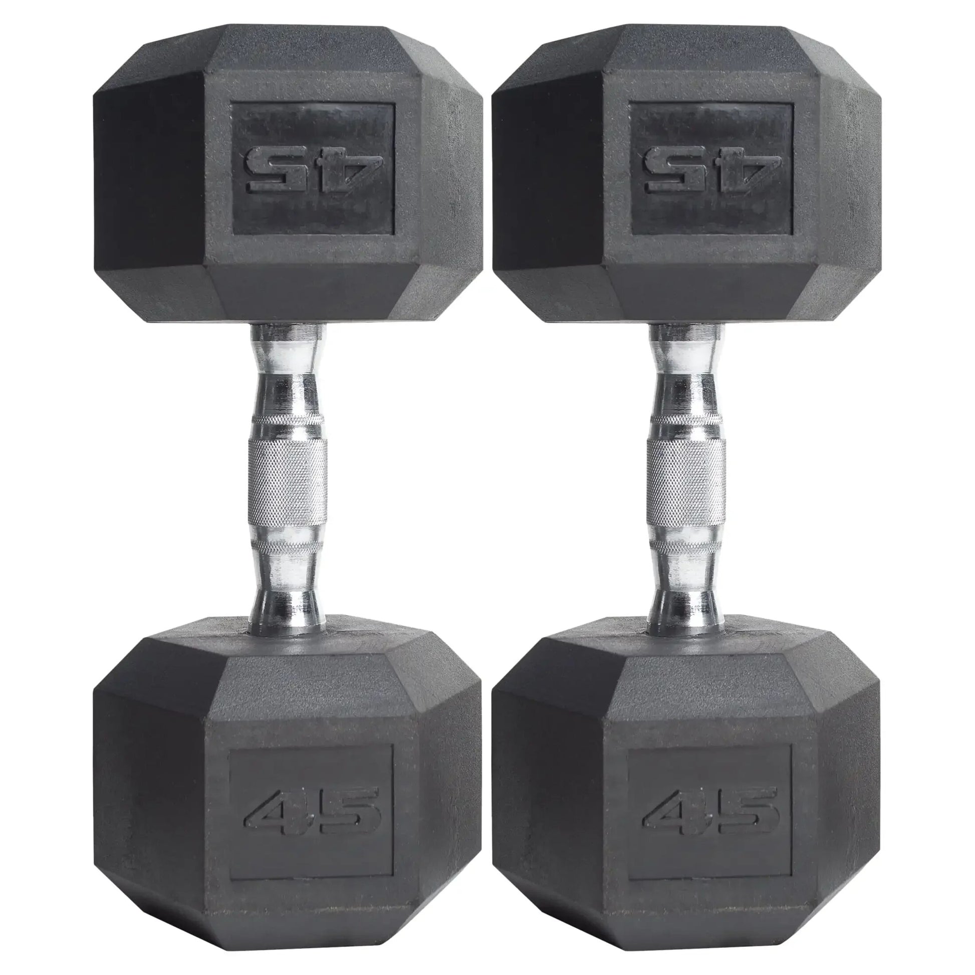 (2 pack) Barbell, 45lb Coated Hex Dumbbell, Single image 3
