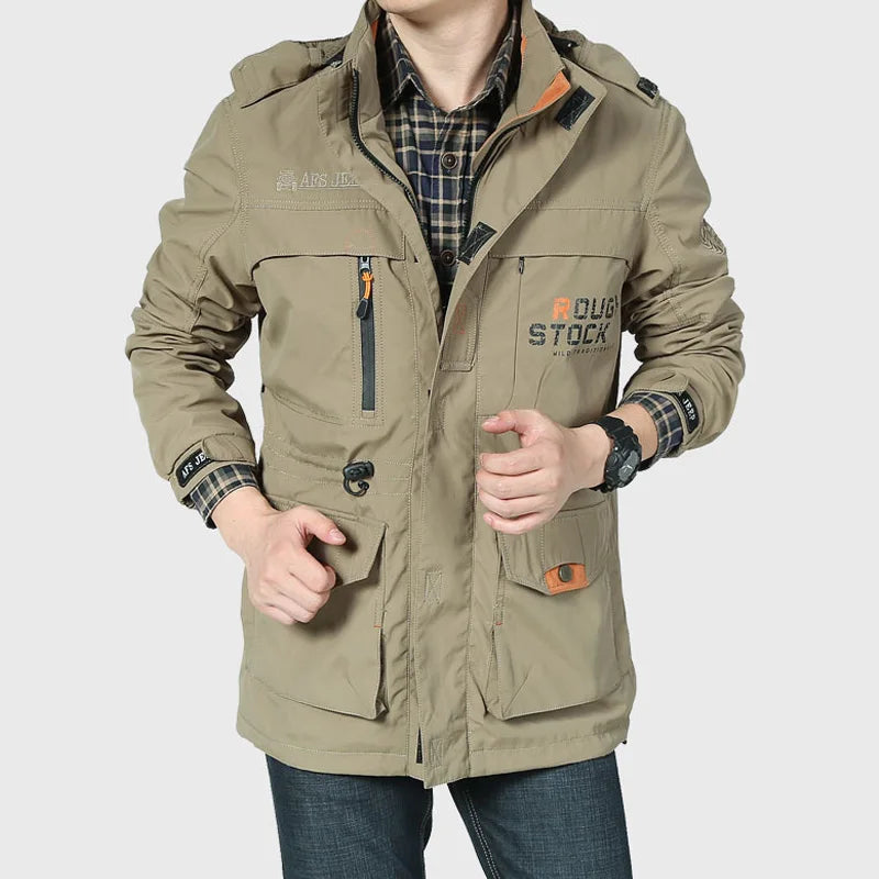 Men Tactical Waterproof Military Soft Shell Jacket with Pilot Hood,  for