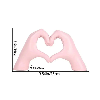 1pc Gesture Decoration, Heart Finger Statue Modern Art Sculpture Personalized H image 4
