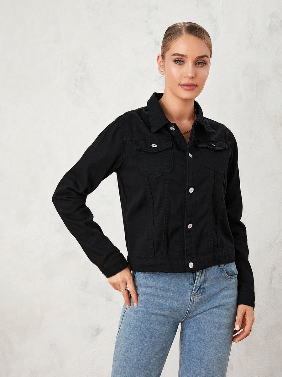 Women s Classic Black Blazer Elegant Long Sleeve Single Button Notched Lapel Su image 9