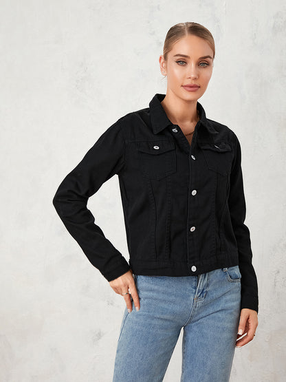 Women s Classic Black Blazer Elegant Long Sleeve Single Button Notched Lapel Su image 9