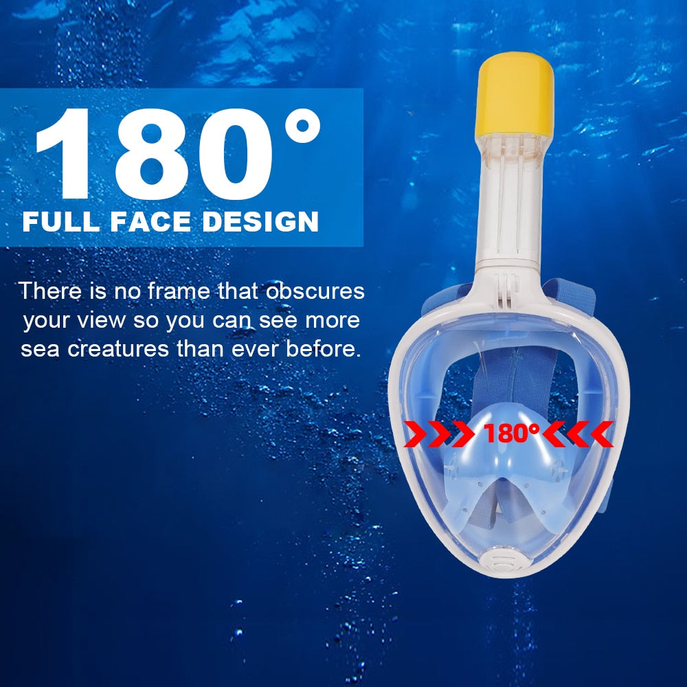 Full Face Snorkel Mask Snorkeling Swimming Diving Mask Wide View Anti-Fog Anti- image 10