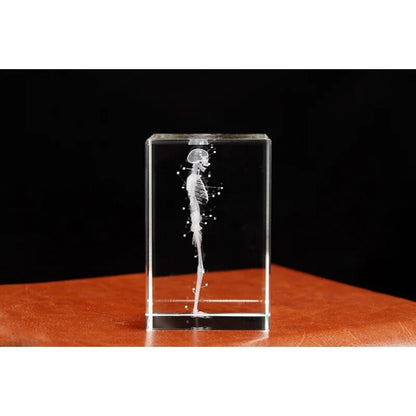 Crystal Skeleton Cube Model, 3D Laser Engraved Human Anatomical Statue, Paperwe image 5