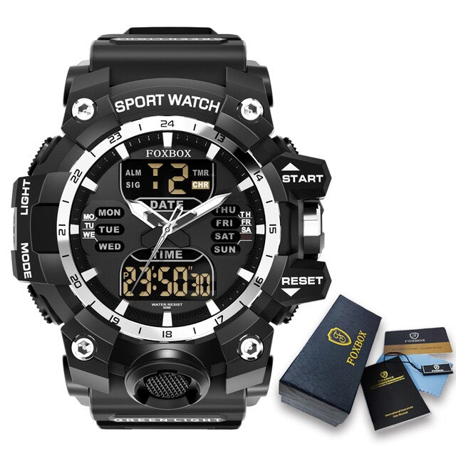 New Men Watch Dual Time LED Digital Watch for Men Waterproof Chronograph Quartz image 0