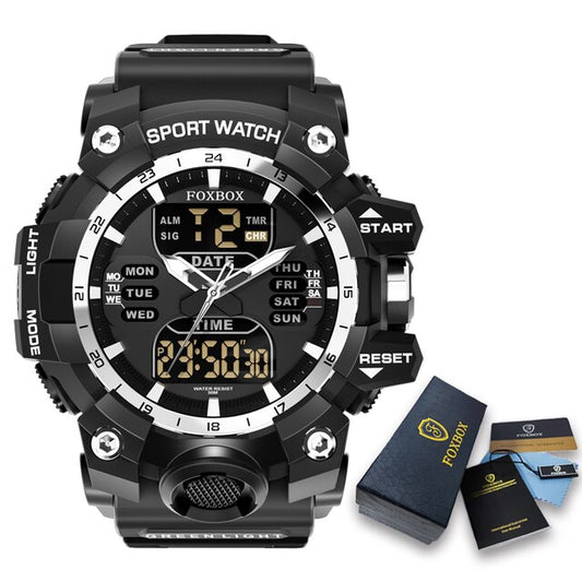 New Men Watch Dual Time LED Digital Watch for Men Waterproof Chronograph Quartz image 0