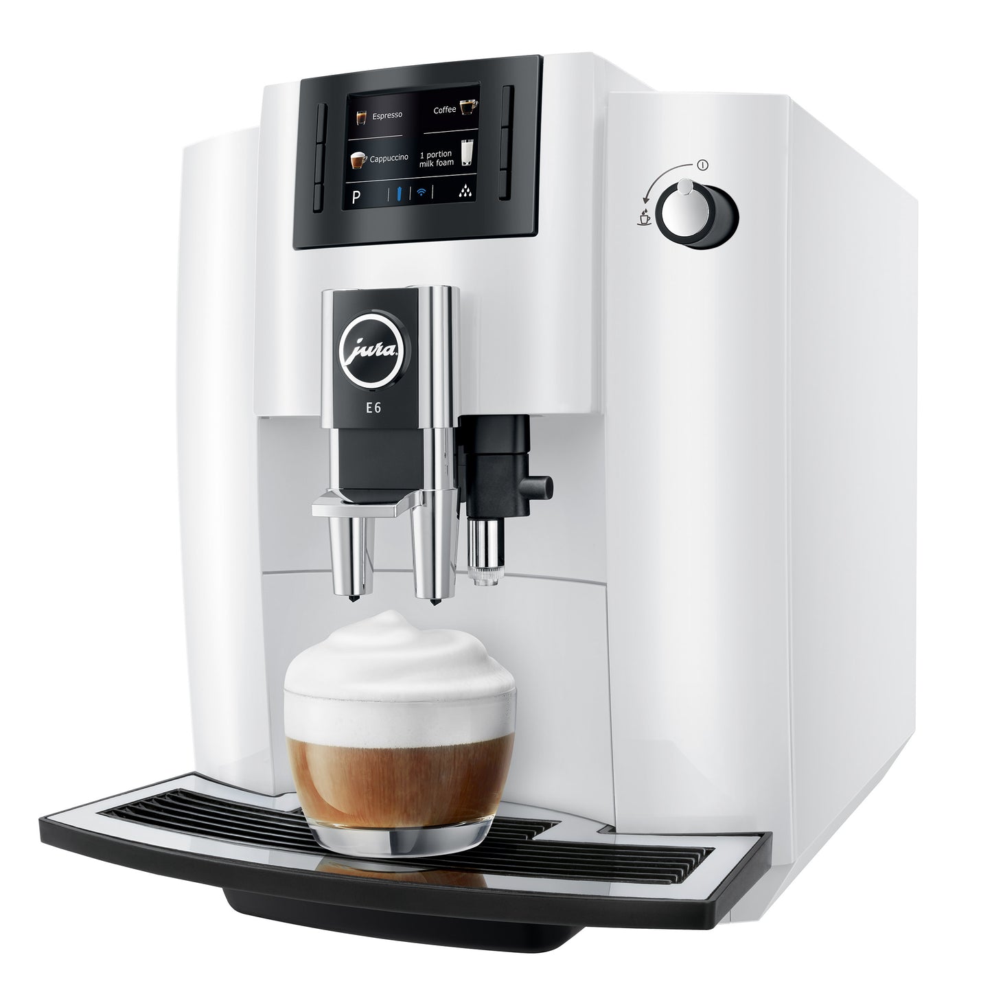 JURA E6 Automatic Coffee Machine, Piano White image 6