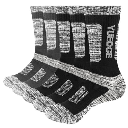 YUEDGE Men Moisture Wicking Cushioned Thick Sports Athletic Crew Socks Mid Cal image 2