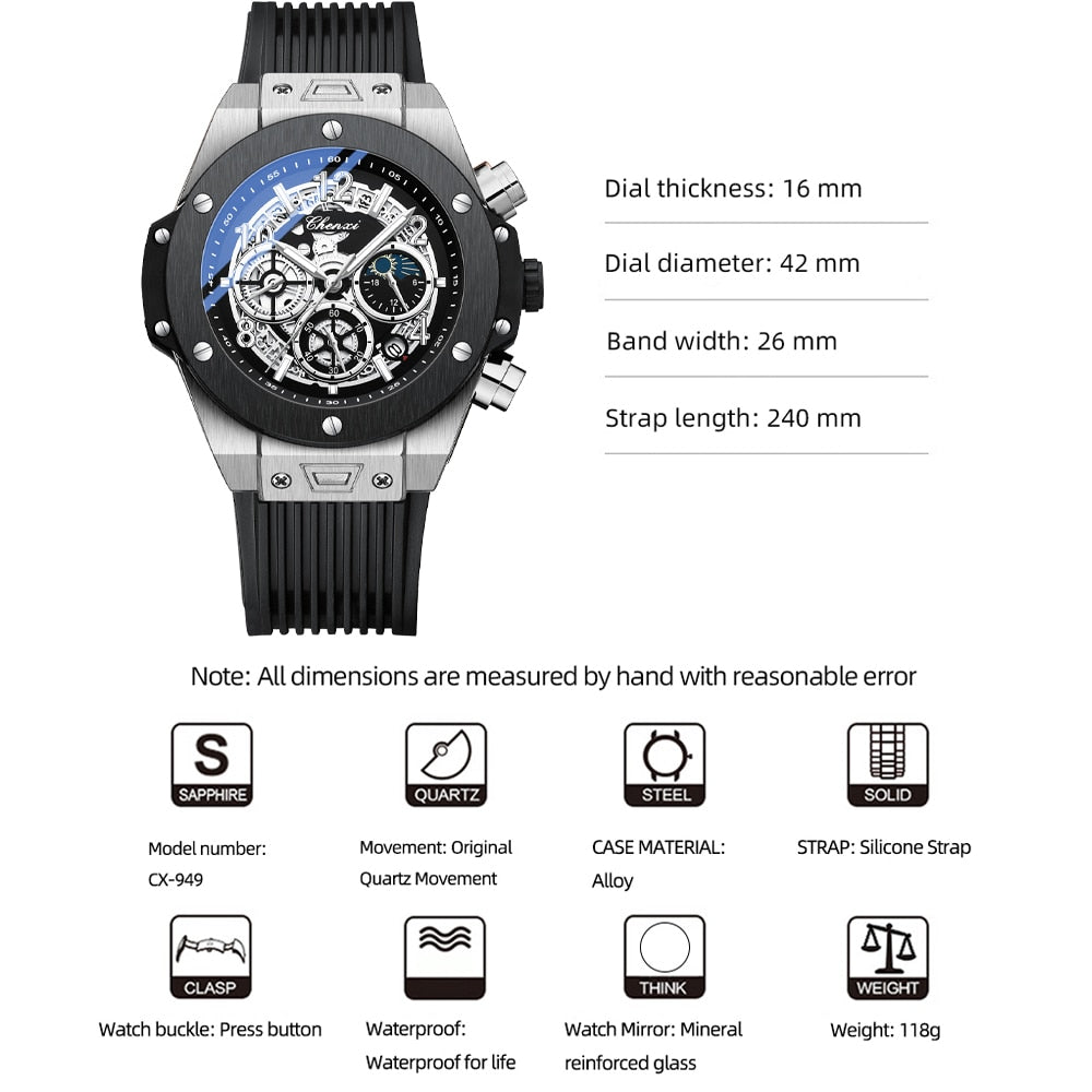 CHENXI Casual Sport Watches for Men Top Brand Luxury Military Waterproof Wrist  image 7