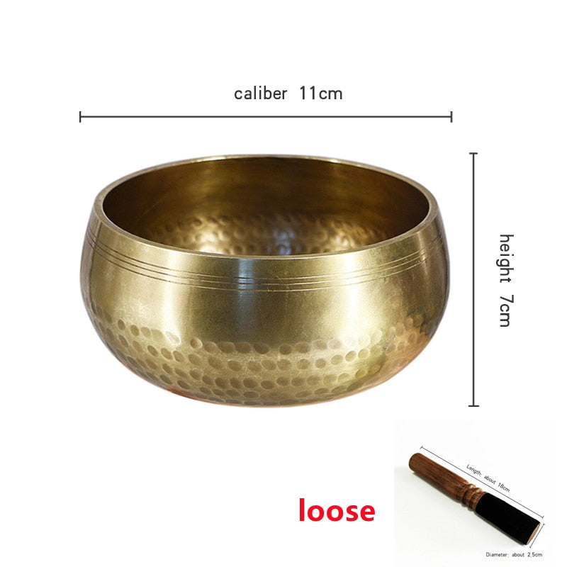 Nepal handmade Buddha sound bowl Yoga Meditation Chanting Bowl Brass Chime Hand image 2