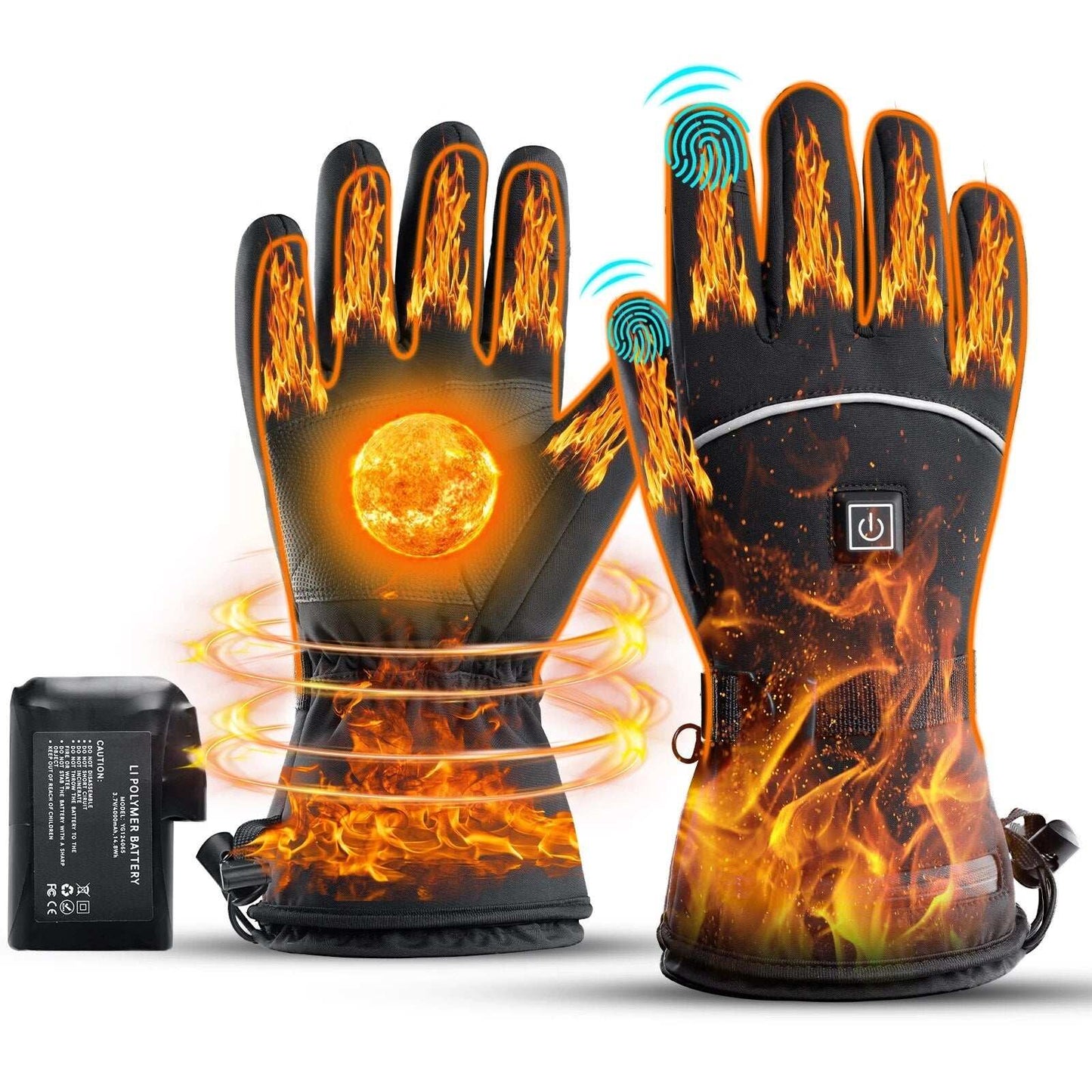 Motorcycle Gloves Waterproof Heated Guantes Moto Touch Screen Battery Powered M