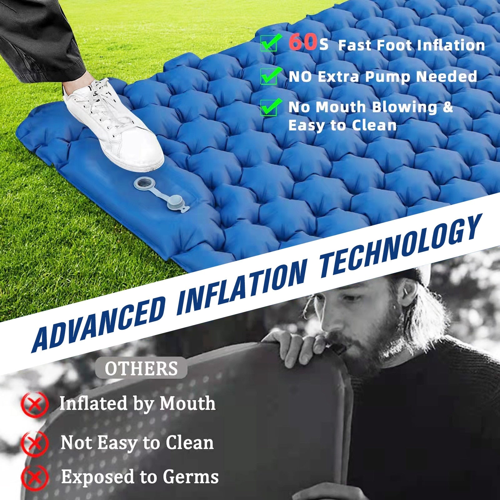 2 Person Camping Mat Lightweight Air Mattress Waterproof Outdoor Sleeping Gear image 11