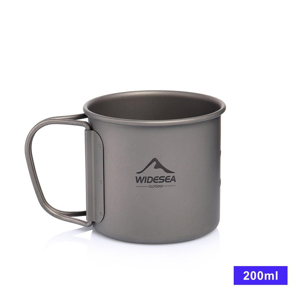 Widesea Camping Mug Titanium Cup Tourist Tableware Picnic Utensils Outdoor Kitc image 4