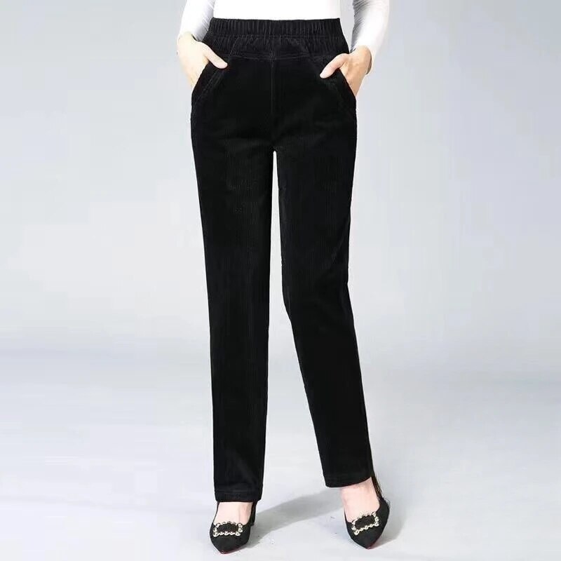 Plush Thick Casual Pants Fleece Pencil Pants Women Corduroy Warm Pants Autum