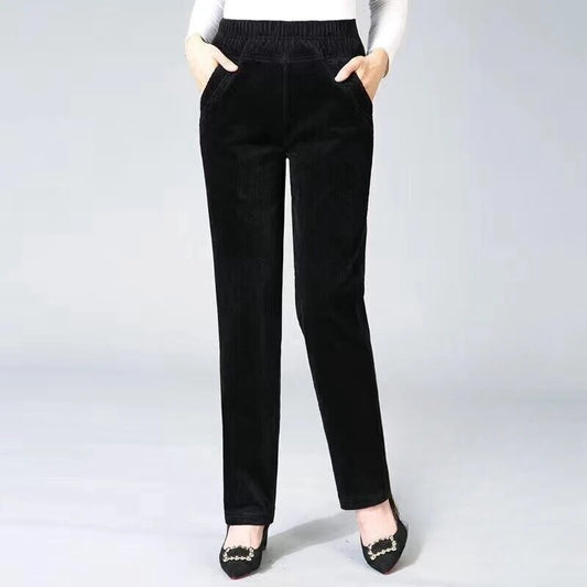 Plush Thick Casual Pants Fleece Pencil Pants Women Corduroy Warm Pants Autum