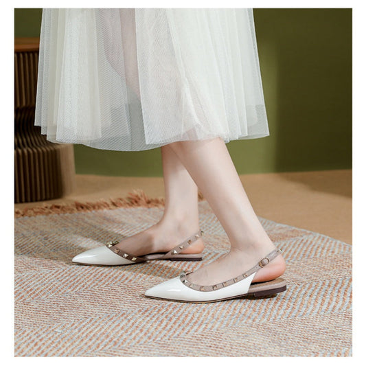 Women 2024 Trend Luxury Leather Flat Shoes Summer Women High-Quality Sandal