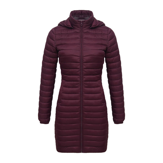 SANTELON Women Long Warm Parka Coat With Hood Female Winter Outdoor Padded Cott