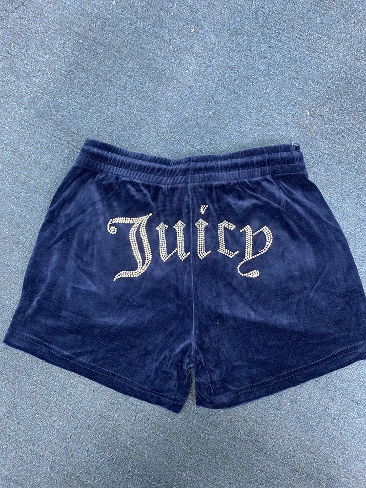 Velour Shorts USA Essentials Women Clothing Biker Shorts Drawstring Sporty Short for Gym N