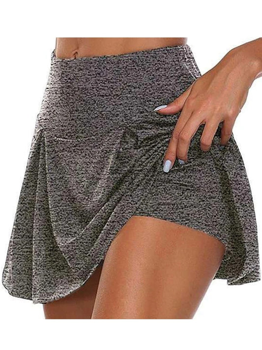 2023 Summer Womenports Tennis Dance Fitness Short Skirts Quick Drying Solid F