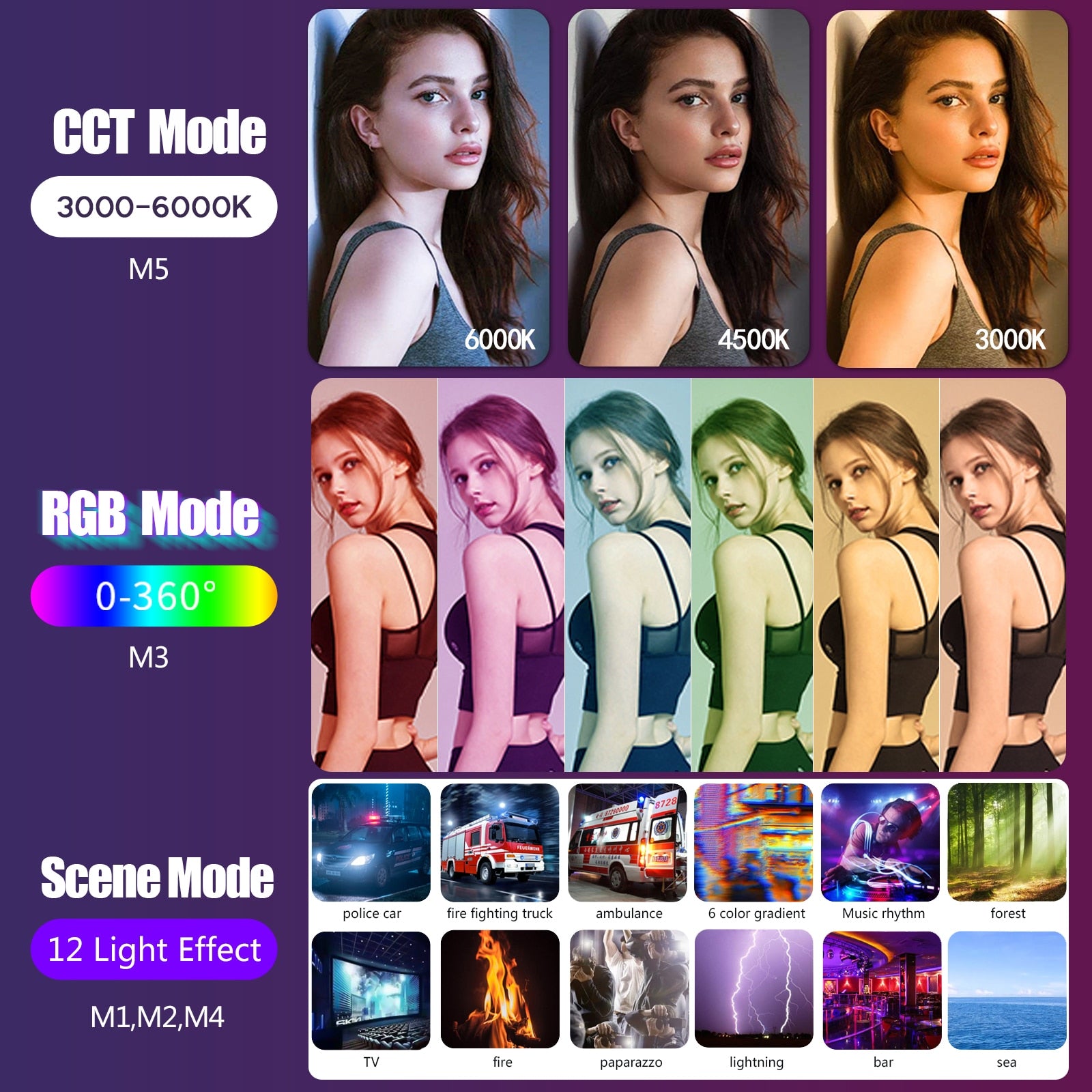 RGB Light Stick Wand With Tripod Stand Party Colorful LED Lamp Fill Light Handh image 9