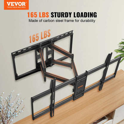 VEVOR Full Motion TV Mount Fit for Most 26-90in TVs Swivel Tilt Horizontal Adju image 7