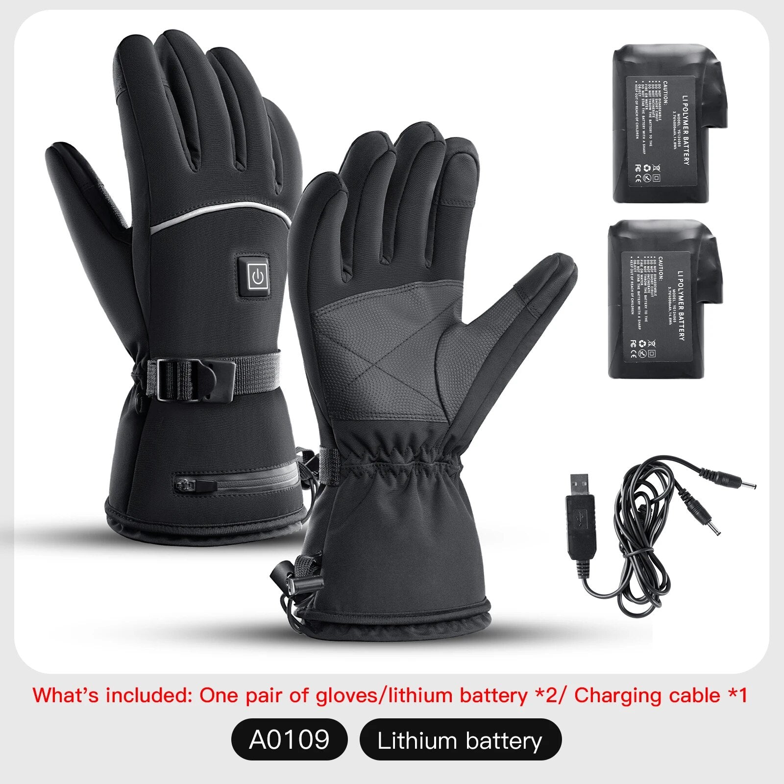 Motorcycle Gloves Waterproof Heated Guantes Moto Touch Screen Battery Powered M image 1