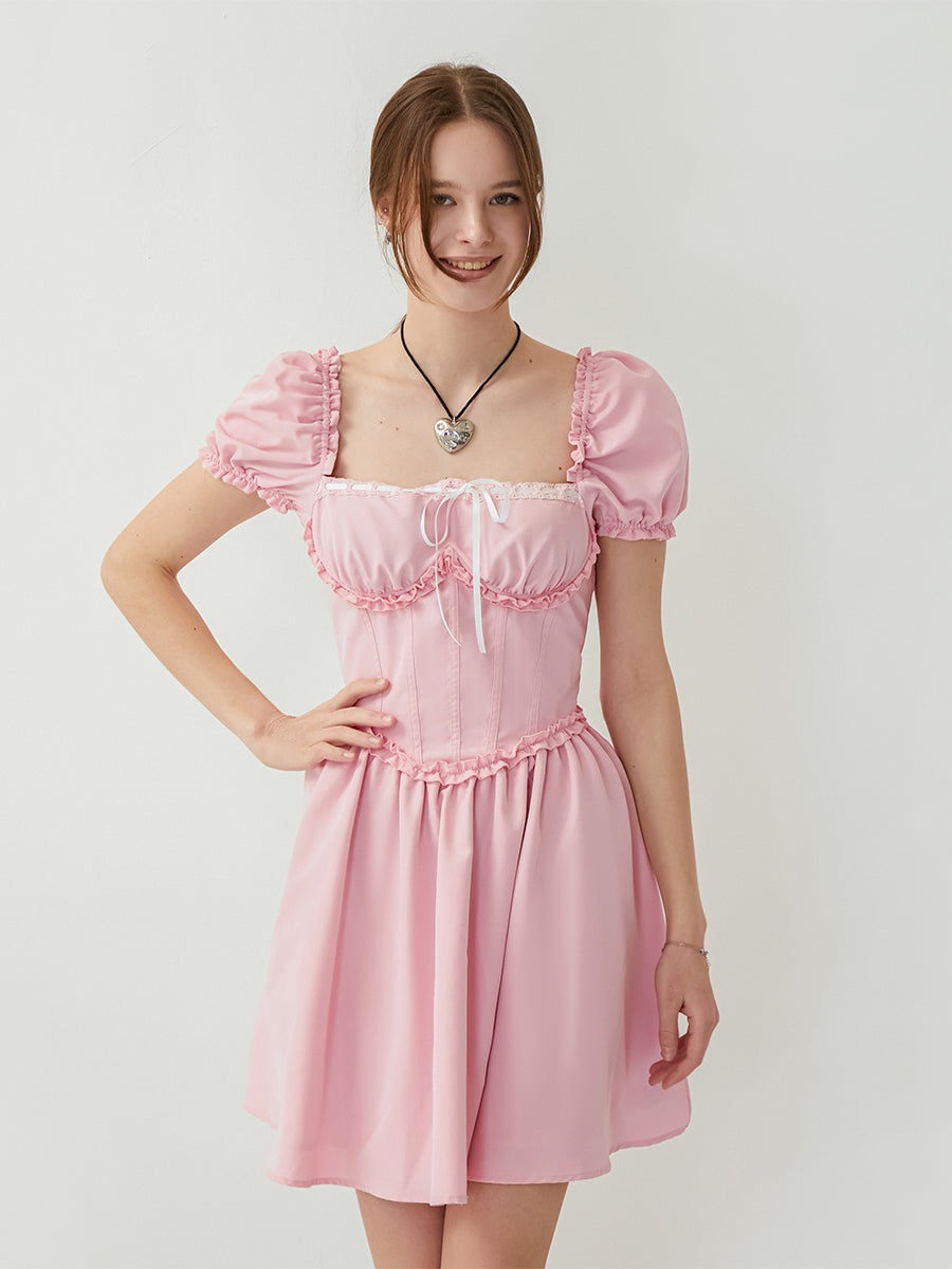 Elegant V-Neck Sleeveless Maxi Dress with Lace Detailing and Ruffled Hemline fo image 8