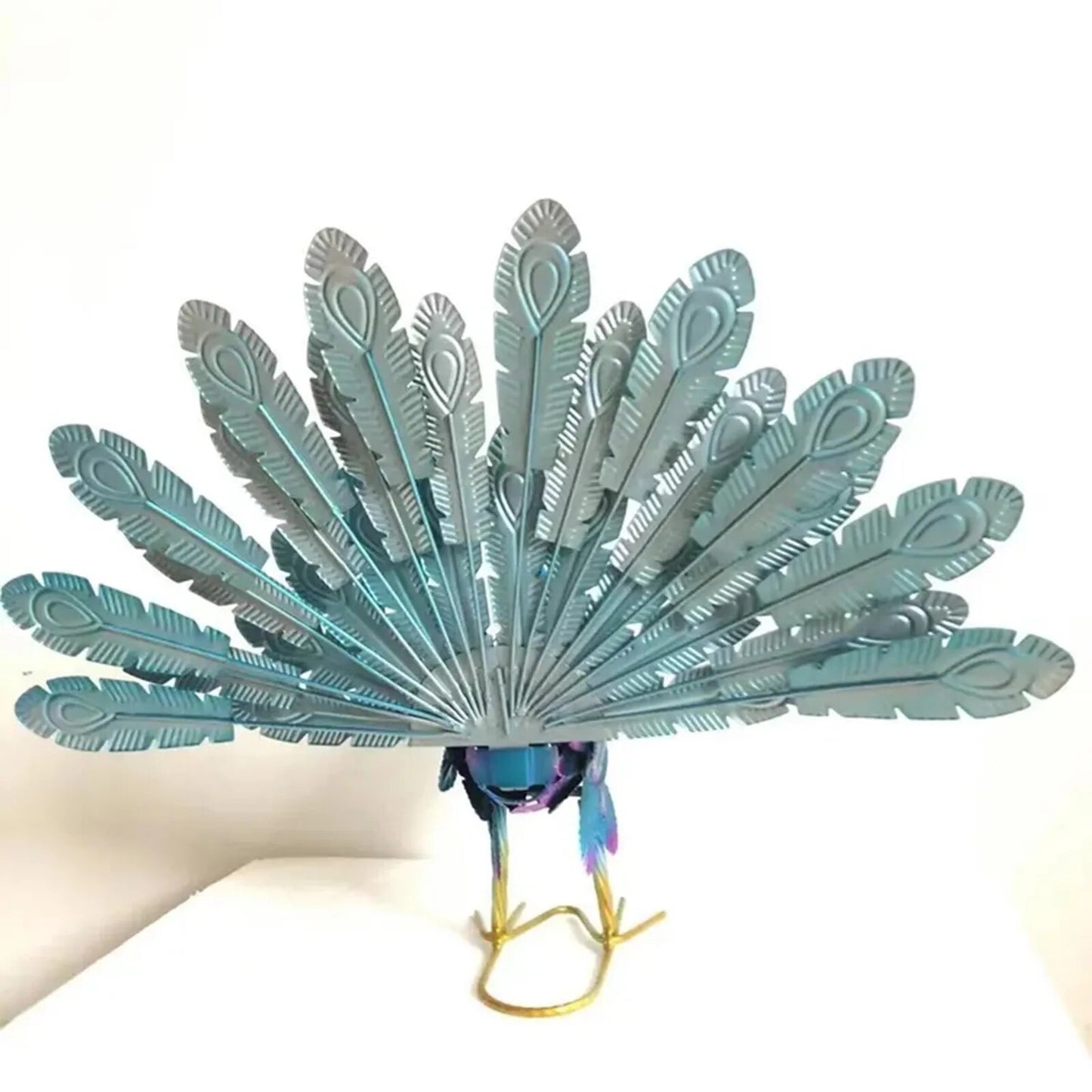 Peacock Statue Sculpture Handmade Crafts Ornament Animal Figurine Standing Post image 5