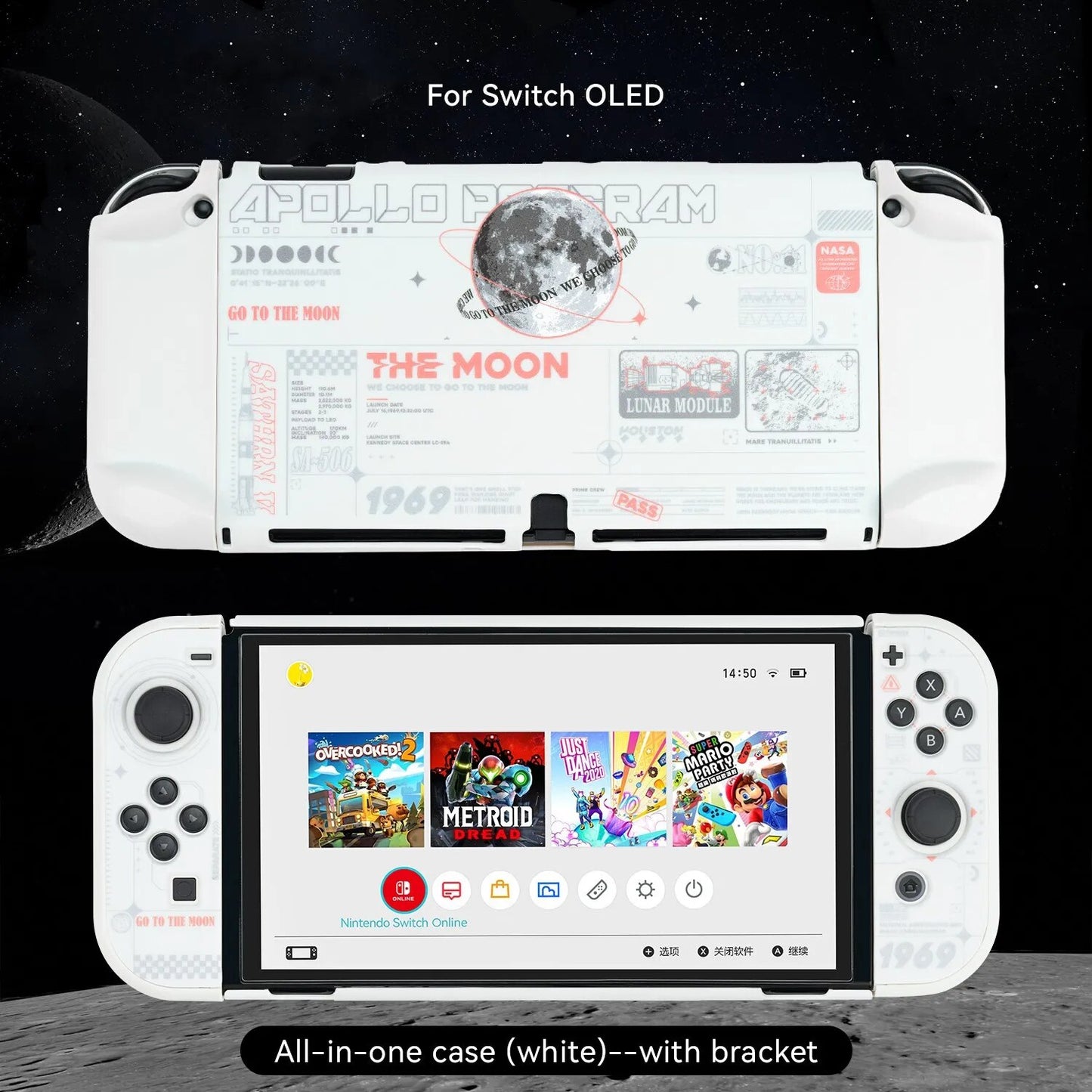 GeekShare Protect Shell Compatible Nintendo Switch OLED New Moon Transparent Ha image 4