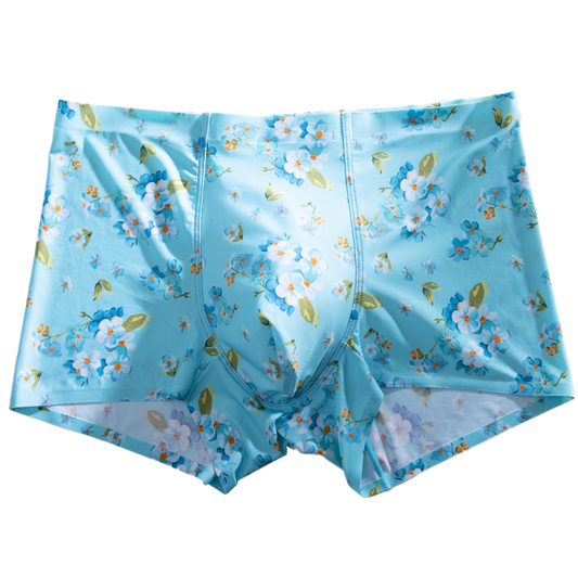 New Men‚s Ice Silk Flora Underwear Seamless Gorgeous Men Boxers Shorts Male Ultra